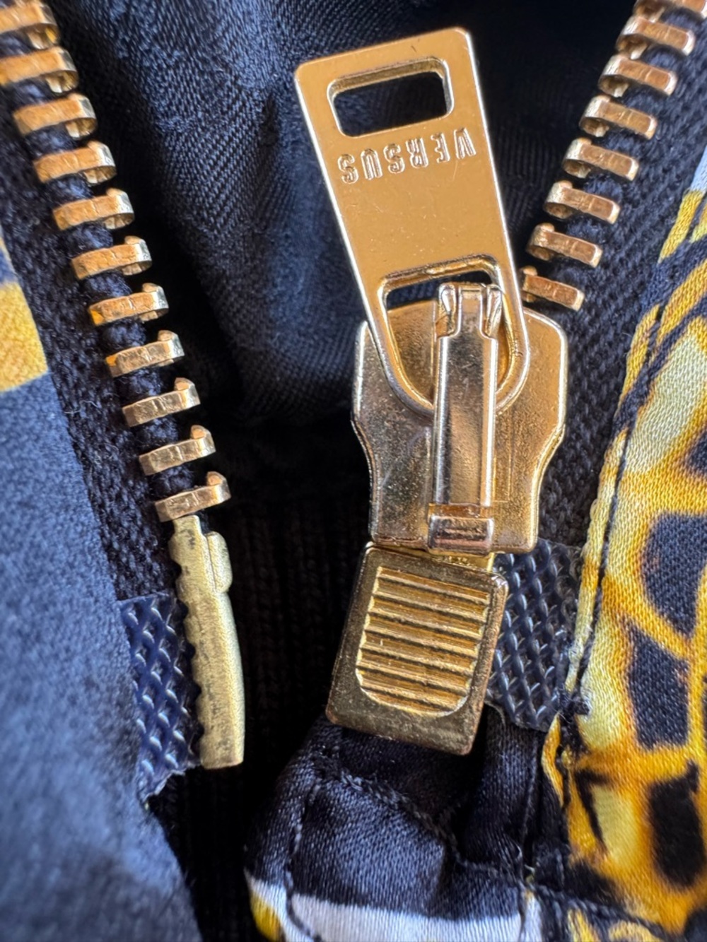 Versus Versace Black and Gold Silk Bomber Jacket - Picture 12 of 16